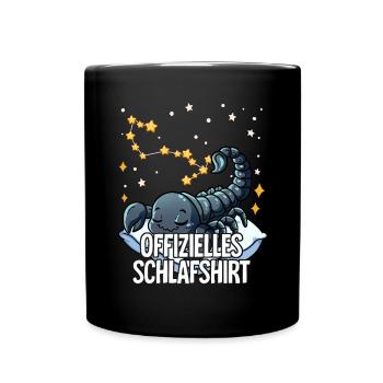 Chemise de nuit officielle Zodiac Scorpion - Mug uni - noir - Devant