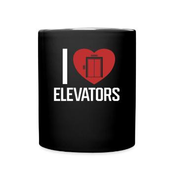 I love Elevators Technician Repair Elevator - Full Colour Mug - black - Front