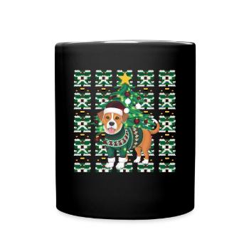 chien moche Noël Noël Père Noël - Mug uni - noir - Devant
