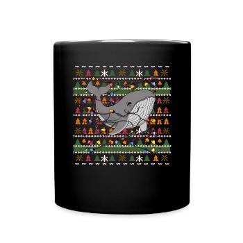 baleine moche Noël Noël Père Noël - Mug uni - noir - Devant