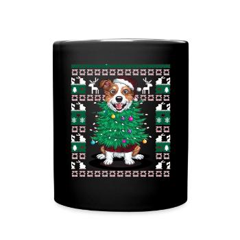 chien moche Noël Noël Père Noël - Mug uni - noir - Devant