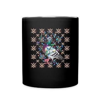 oiseau moche Noël Noël Père Noël - Mug uni - noir - Devant