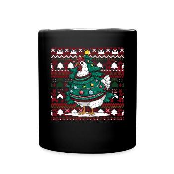 Poulet moche Noël Noël Père Noël - Mug uni - noir - Devant