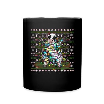 Vache moche Noël Noël Père Noël - Mug uni - noir - Devant