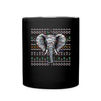 éléphant moche Noël Noël Père Noël - Mug uni - noir - Devant