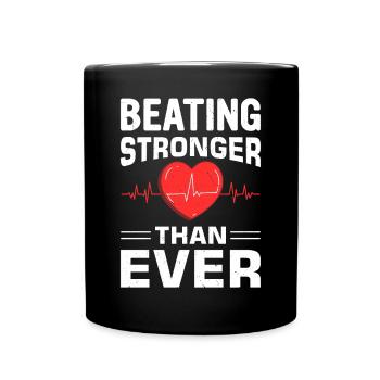 Heart Bypass Heart Attack Heart Surgery - Full Colour Mug - black - Front