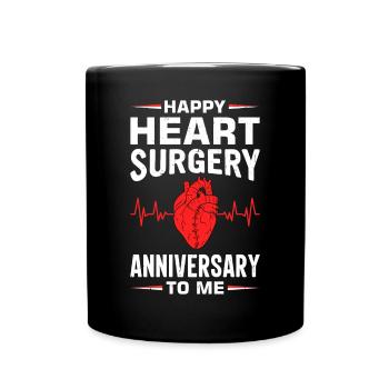 Heart Bypass Heart Attack Heart Surgery - Full Colour Mug - black - Front