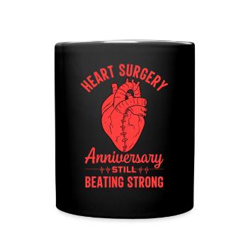 Heart Bypass Heart Attack Heart Surgery - Full Colour Mug - black - Front