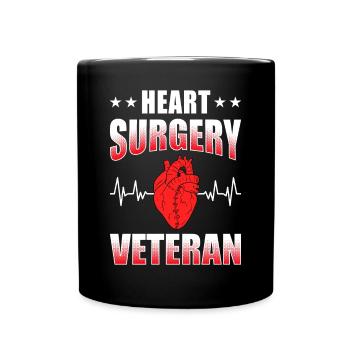 Heart Bypass Heart Attack Heart Surgery - Full Colour Mug - black - Front