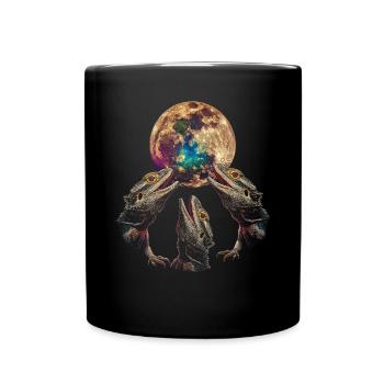 Bartagame Eidechse Heulender Mond - Tasse einfarbig - Schwarz - Vorne