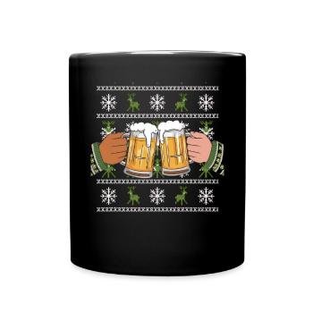 bière moche Noël Noël Père Noël - Mug uni - noir - Devant