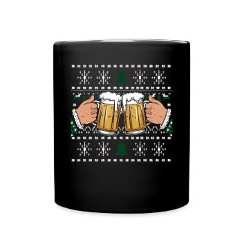 bière moche Noël Noël Père Noël - Mug uni - noir - Devant
