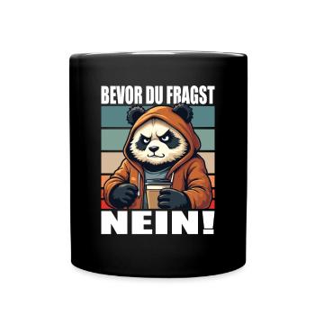 Avant de demander Aucun drôle de dicton Panda - Mug uni - noir - Devant