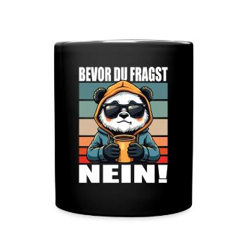 Avant de demander Aucun drôle de dicton Panda - Mug uni - noir - Devant