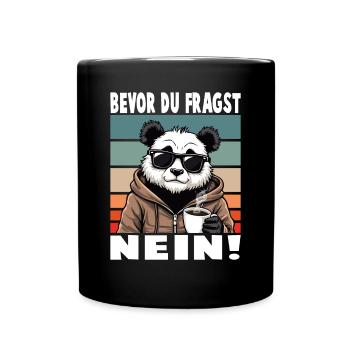 Avant de demander Aucun drôle de dicton Panda - Mug uni - noir - Devant