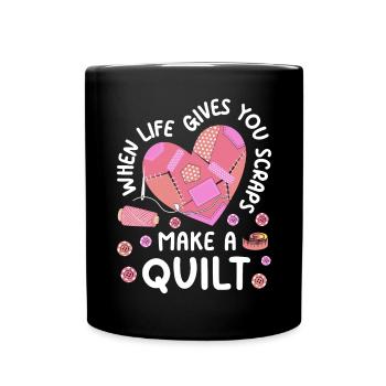 Quilt -Strick -Häkelnähmaschinengewebe - Tasse einfarbig - Schwarz - Vorne