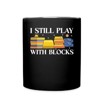 Quilt Knitting Crochet Sewing Machine Fabric - Full Colour Mug - black - Front