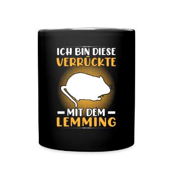 Crazy with Lemming Vole Lemming - Full Colour Mug - black - Front