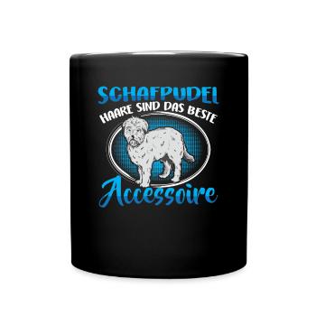 Schafpudel Haare Spruch Altdeutscher Hütehund - Tasse einfarbig - Schwarz - Vorne