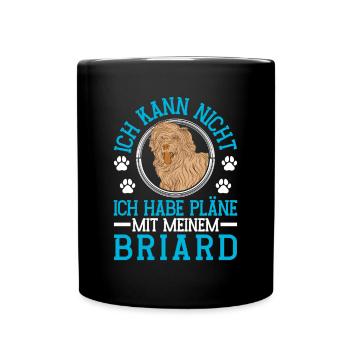Plans with my Briard Berger de Brie - Full Colour Mug - black - Front