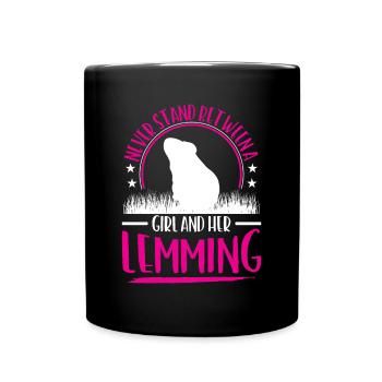 Lemming Vole Girl with Lemming - Full Colour Mug - black - Front