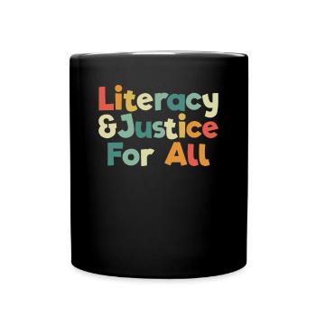 Alphabetisierung und Gerechtigkeit für alle Bücher - Tasse einfarbig - Schwarz - Vorne