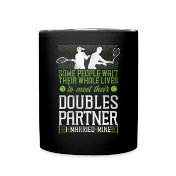 Funny Tennis Player Racket Husband - Full Colour Mug - black - Front