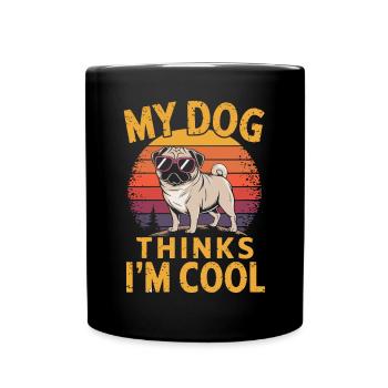 Carlin mon chien pense que je suis cool - Mug uni - noir - Devant