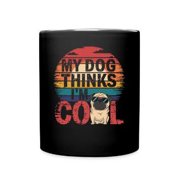 Carlin mon chien pense que je suis cool - Mug uni - noir - Devant