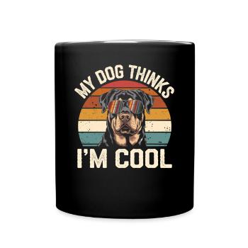 Rottweiler My dog thinks I'm cool - Full Colour Mug - black - Front