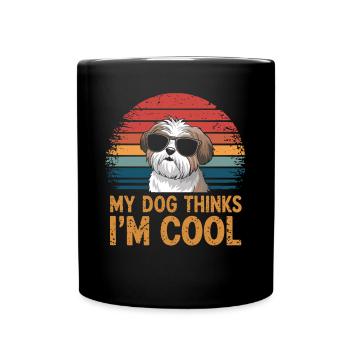 Shi shitzu mon chien pense que je suis cool - Mug uni - noir - Devant