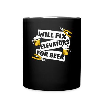 Will Fix Elevators For Beer Inspector Elevator - Full Colour Mug - black - Front