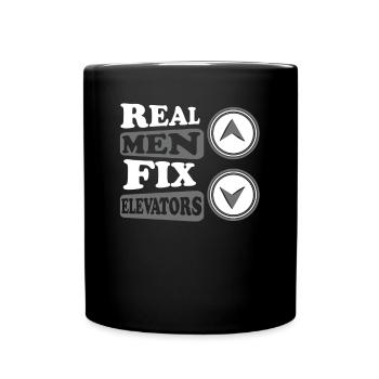Real Men Fix Elevators Inspecteur de réparation Ascenseur - Mug uni - noir - Devant