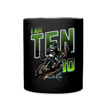 Motocross 10th Birthday - Full Colour Mug - black - Front