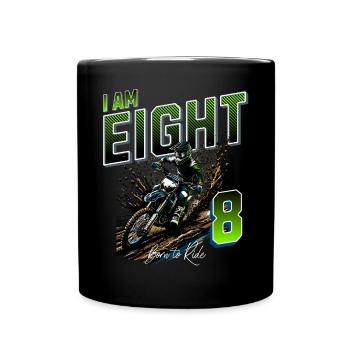 Motocross 8th Birthday - Full Colour Mug - black - Front
