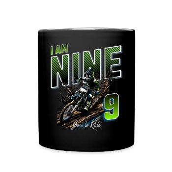 Motocross 9th Birthday - Full Colour Mug - black - Front
