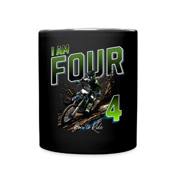Motocross 4th Birthday - Full Colour Mug - black - Front