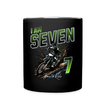 Motocross 7th Birthday - Full Colour Mug - black - Front