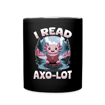 Livres Axolotl drôles Kawaii je lis Axo-lot - Mug uni - noir - Devant