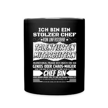 stolzer Chef Von Verdammt Tollen Mitarbeitern - Tasse einfarbig - Schwarz - Vorne