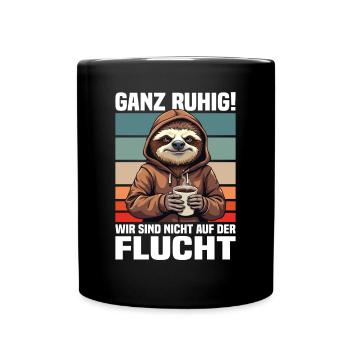 Calm down! We're not on the run sloth - Full Colour Mug - black - Front