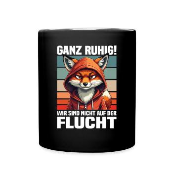 Du calme! Nous ne sommes pas en fuite, renard - Mug uni - noir - Devant