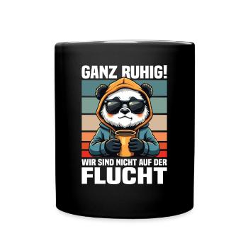 Calm down! We are not on the run Panda - Full Colour Mug - black - Front