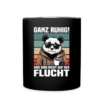 Calm down! We are not on the run Panda - Full Colour Mug - black - Front