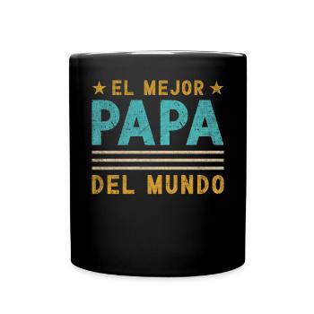 Spanischer Vater Zweisprachiger Latino Vatertag - Tasse einfarbig - Schwarz - Vorne