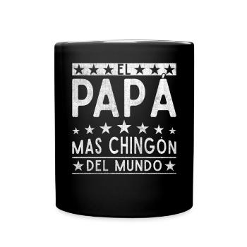 Spanischer Vater Zweisprachiger Latino Vatertag - Tasse einfarbig - Schwarz - Vorne