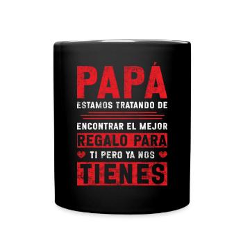 Spanischer Vater Zweisprachiger Latino Vatertag - Tasse einfarbig - Schwarz - Vorne