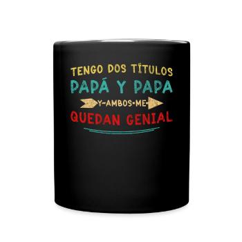 Spanischer Vater Zweisprachiger Latino Vatertag - Tasse einfarbig - Schwarz - Vorne