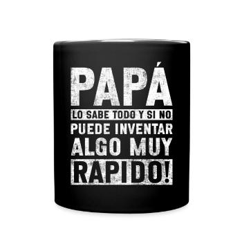 Spanischer Vater Zweisprachiger Latino Vatertag - Tasse einfarbig - Schwarz - Vorne