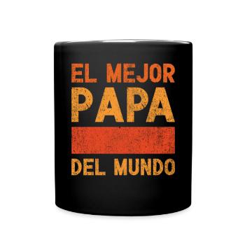 Spanischer Vater Zweisprachiger Latino Vatertag - Tasse einfarbig - Schwarz - Vorne